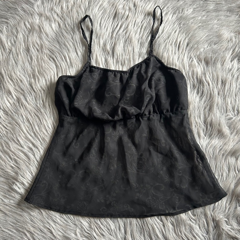Vintage Fenofmenon Sheer Tank Top Womens Size P/S Black Sleeveless Shirt